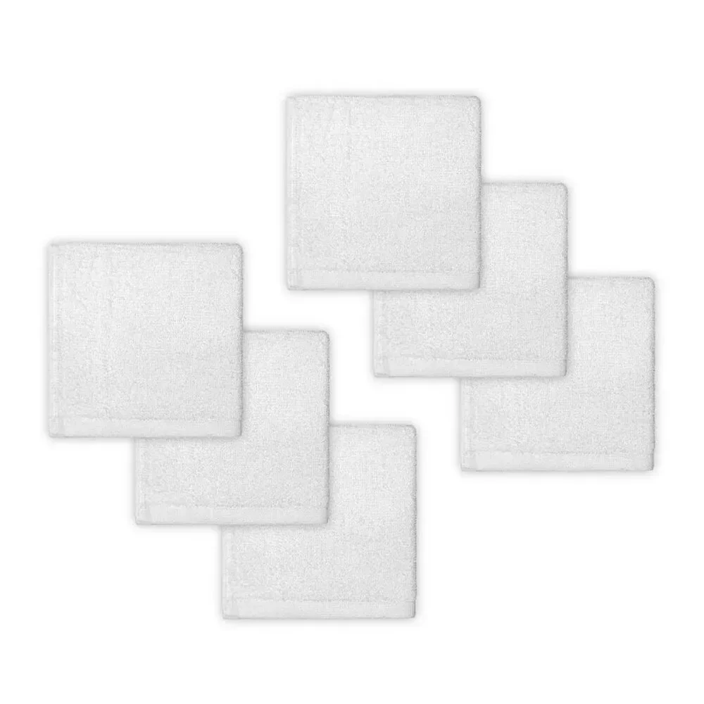 The Big One Solid 6-Pack Washcloths White